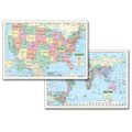 Universal Map Group Llc Universal Map 25176 40 x 28 Inch Us And World Laminated - Rolled Maps 25176